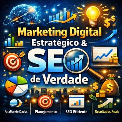 Marketing Digital não é post: é estratégia 2 Ilustração sobre marketing digital estratégico em Goiânia com foco em SEO, análise de dados, planejamento, tráfego qualificado e crescimento orgânico para empresas que buscam resultados reais no Google